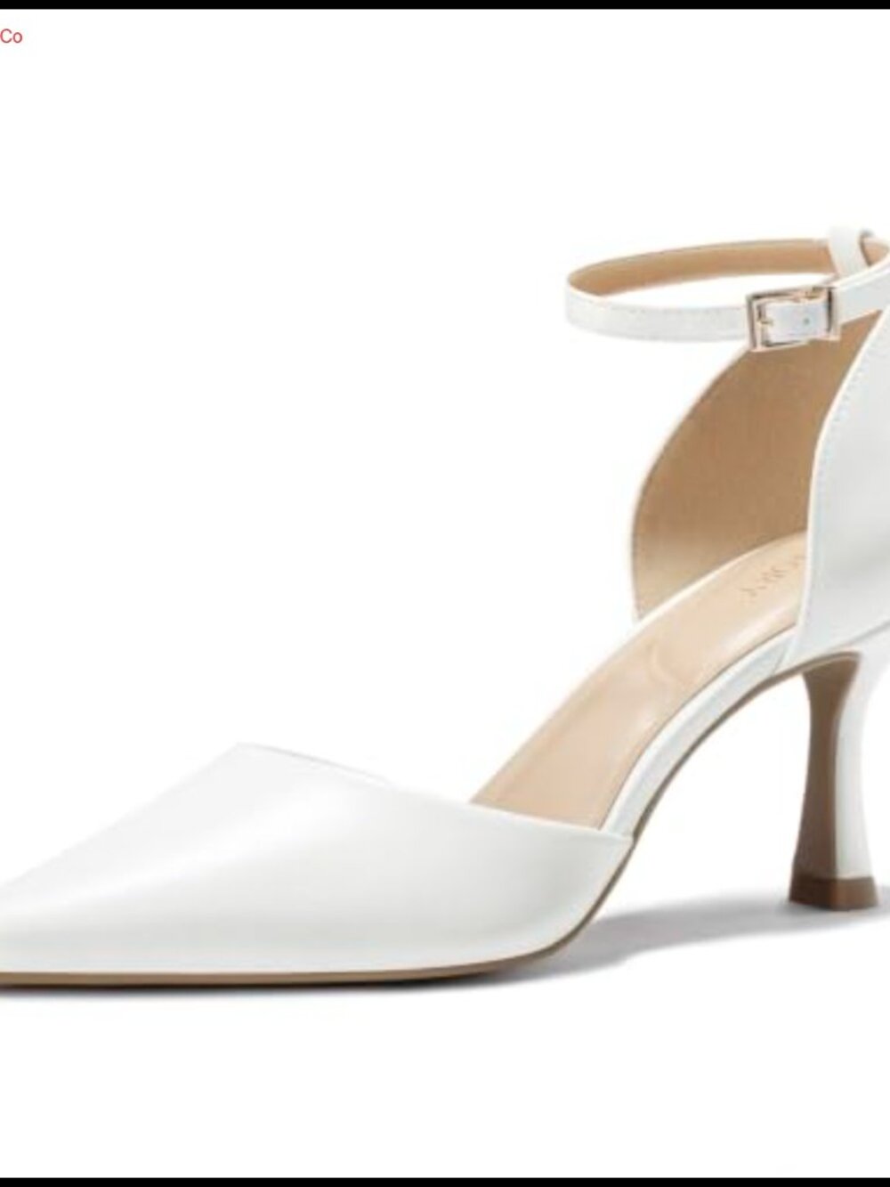 Women's Pointed Toe Stiletto Heels with Ankle Strap and Faux Leather Dress Pumps
